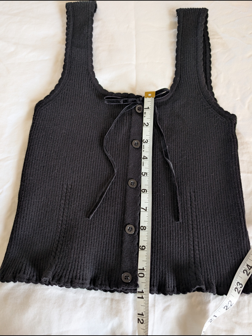 ee:some Black Ribbed Button-Front Tank Top - Picture 3 of 4